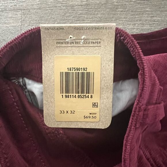 Levi's 725 High Rise Bootcut Corduroy Jeans in Windsor Wine- Size 33x32 - Picture 7 of 11